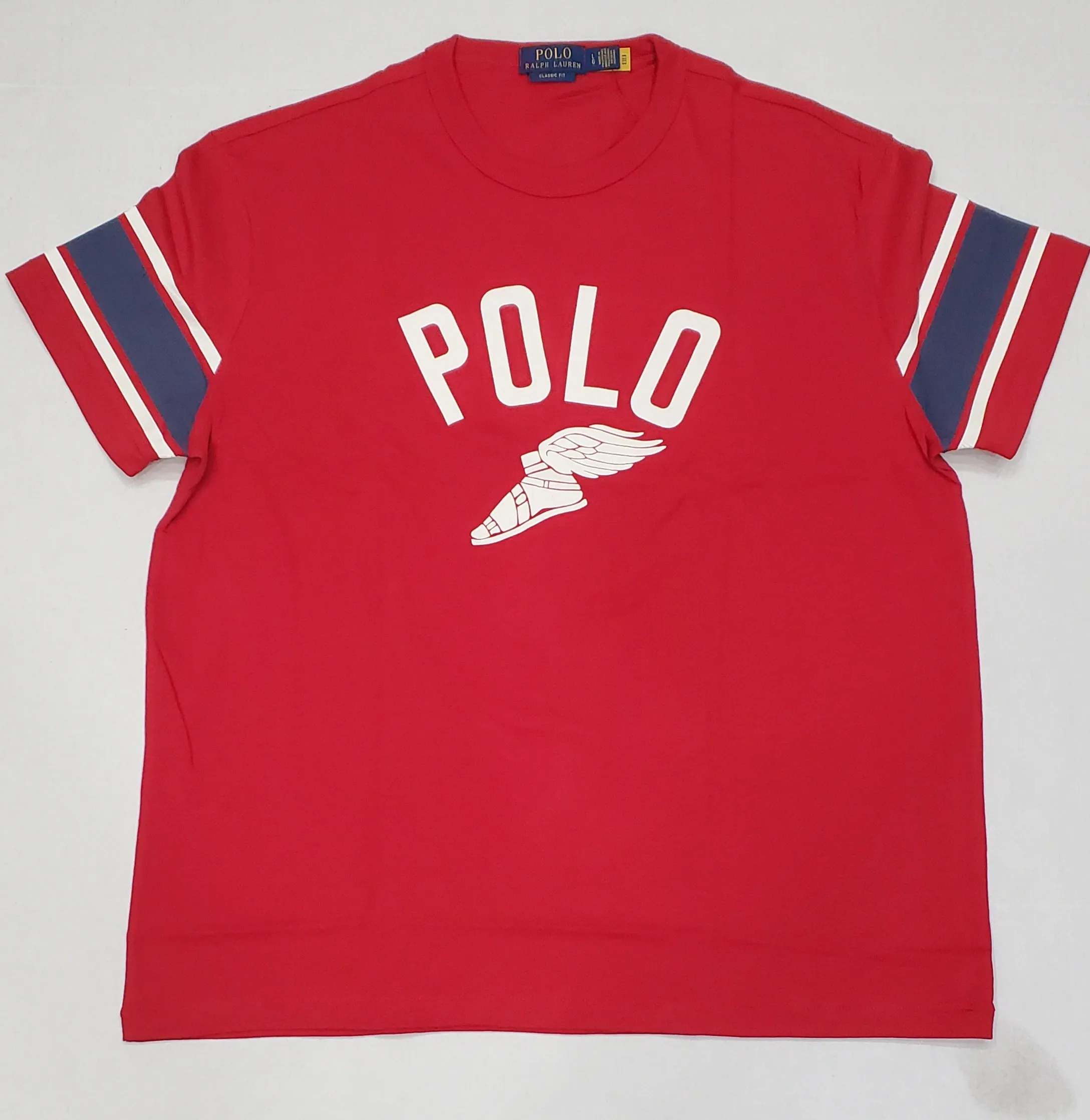 Nwt Polo Ralph Lauren Red White Track Classic Tee