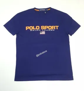 New with Tags Polo Sport Navy Blue/Orange Spellout Classic Fit Tee