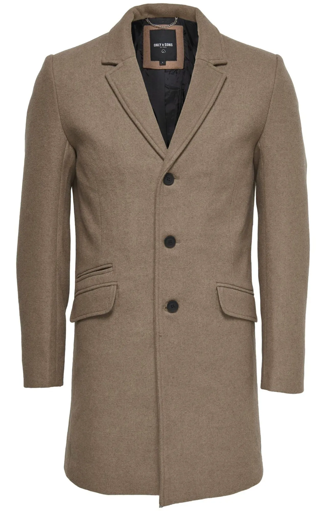 Only Sons Julian Wool Coat Lead Gray