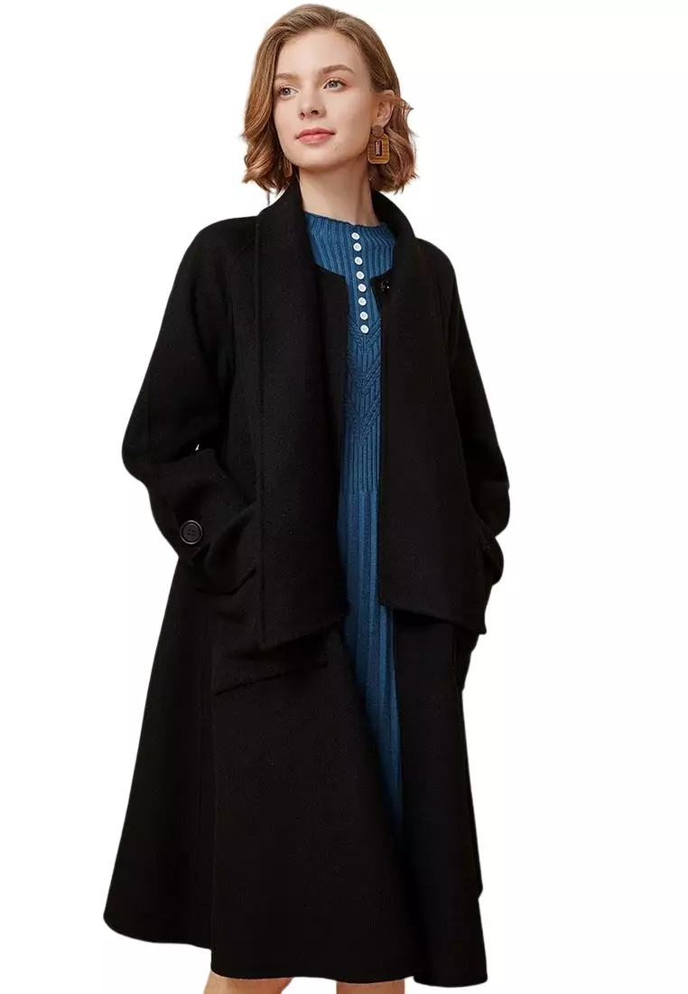 Elegant Long Wool Blend Coat - ONX.HK