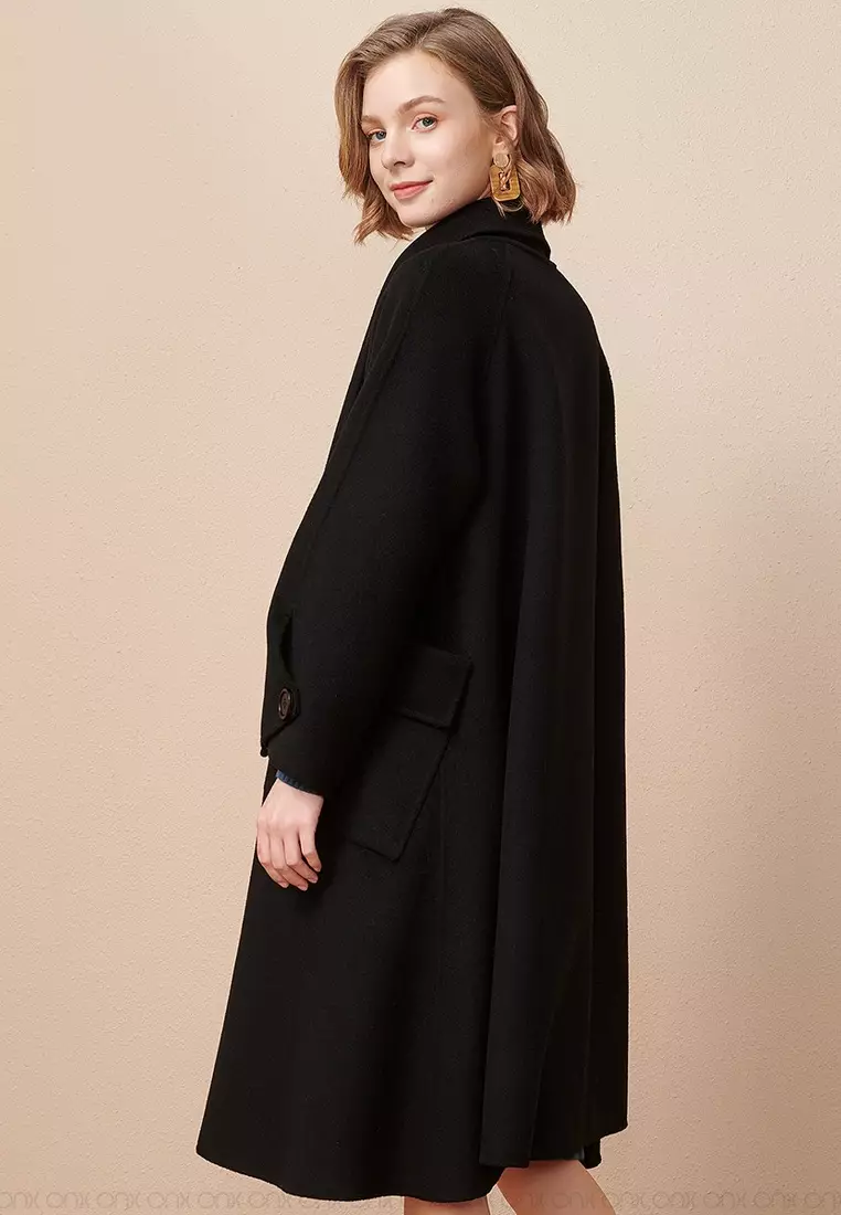 Elegant Long Wool Blend Coat - ONX.HK