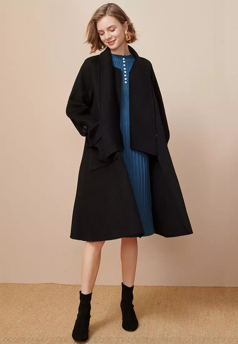 Elegant Long Wool Blend Coat - ONX.HK