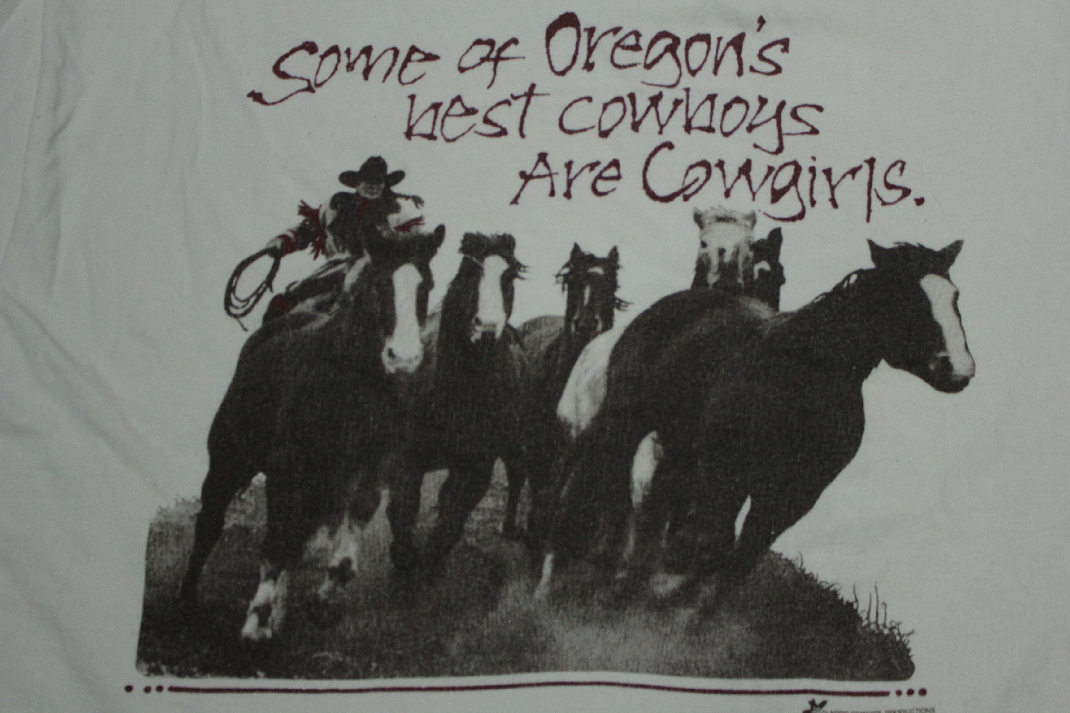 Oregon Cowgirls Vintage 90's Funny Single Stitch T-Shirt - Best Cowboys in USA