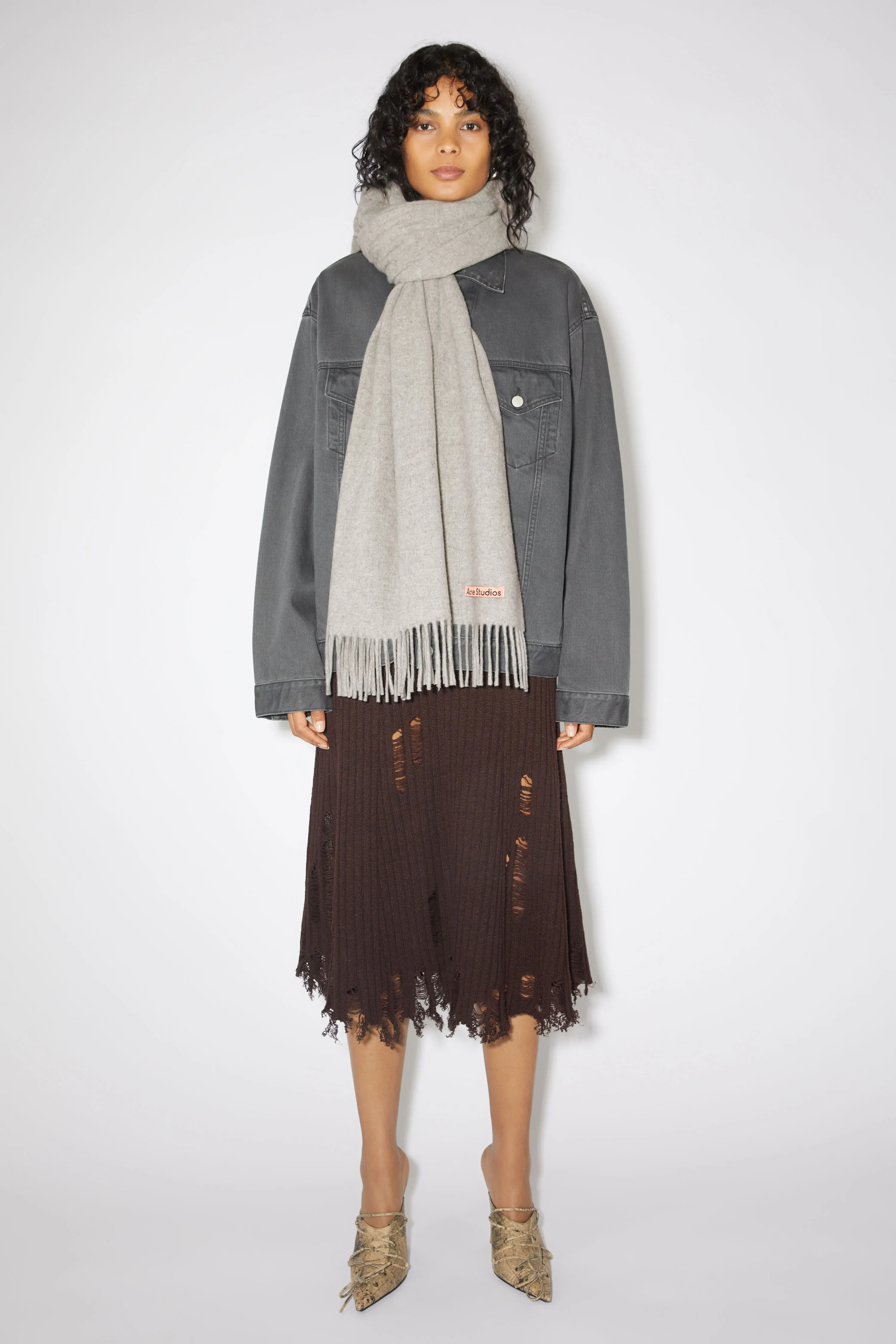 Oversized Fringe Wool Scarf