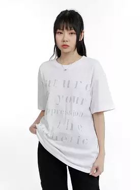 Oversized Lettering T-Shirt with CM429 Design