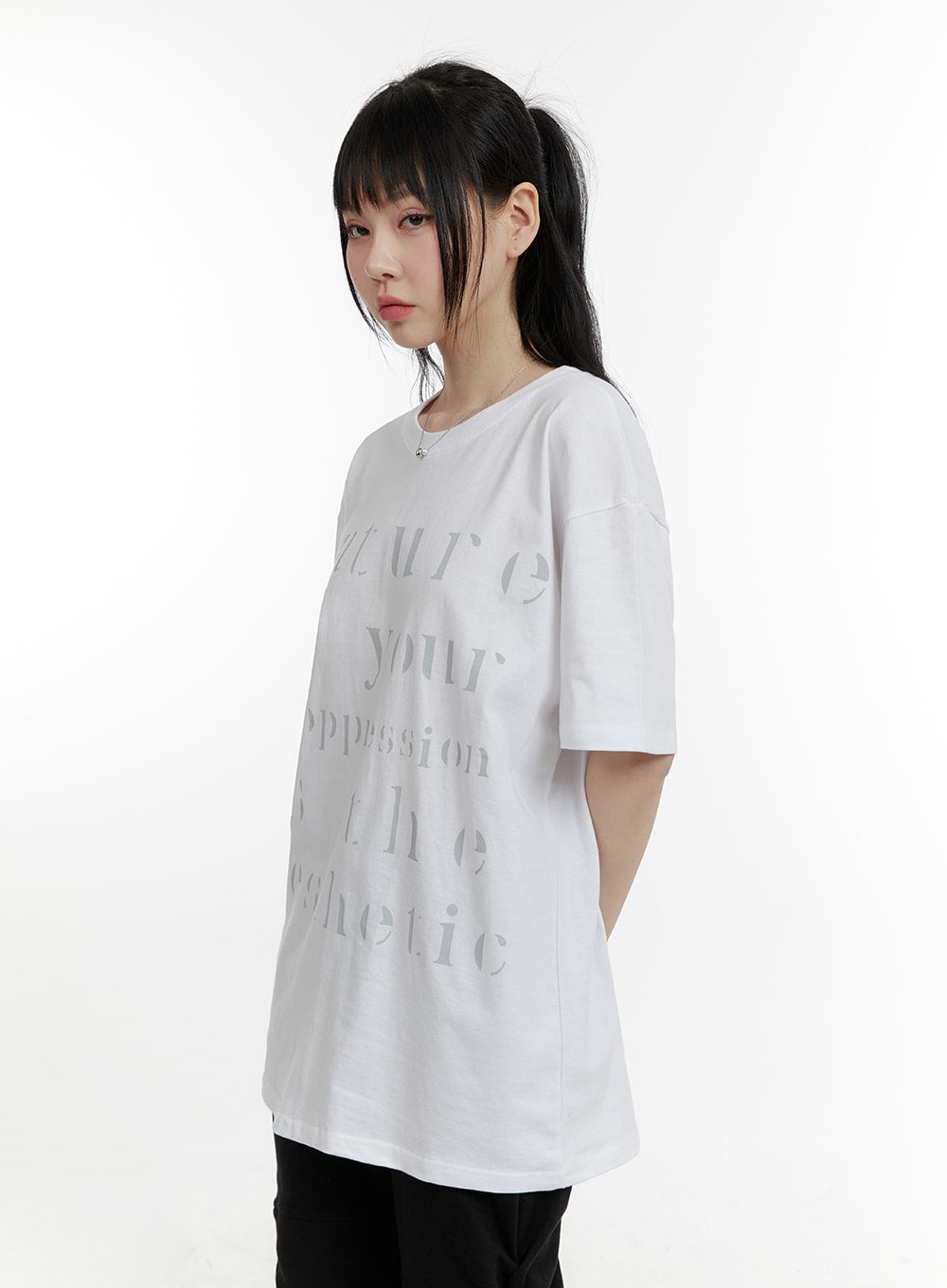 Oversized Lettering T-Shirt with CM429 Design