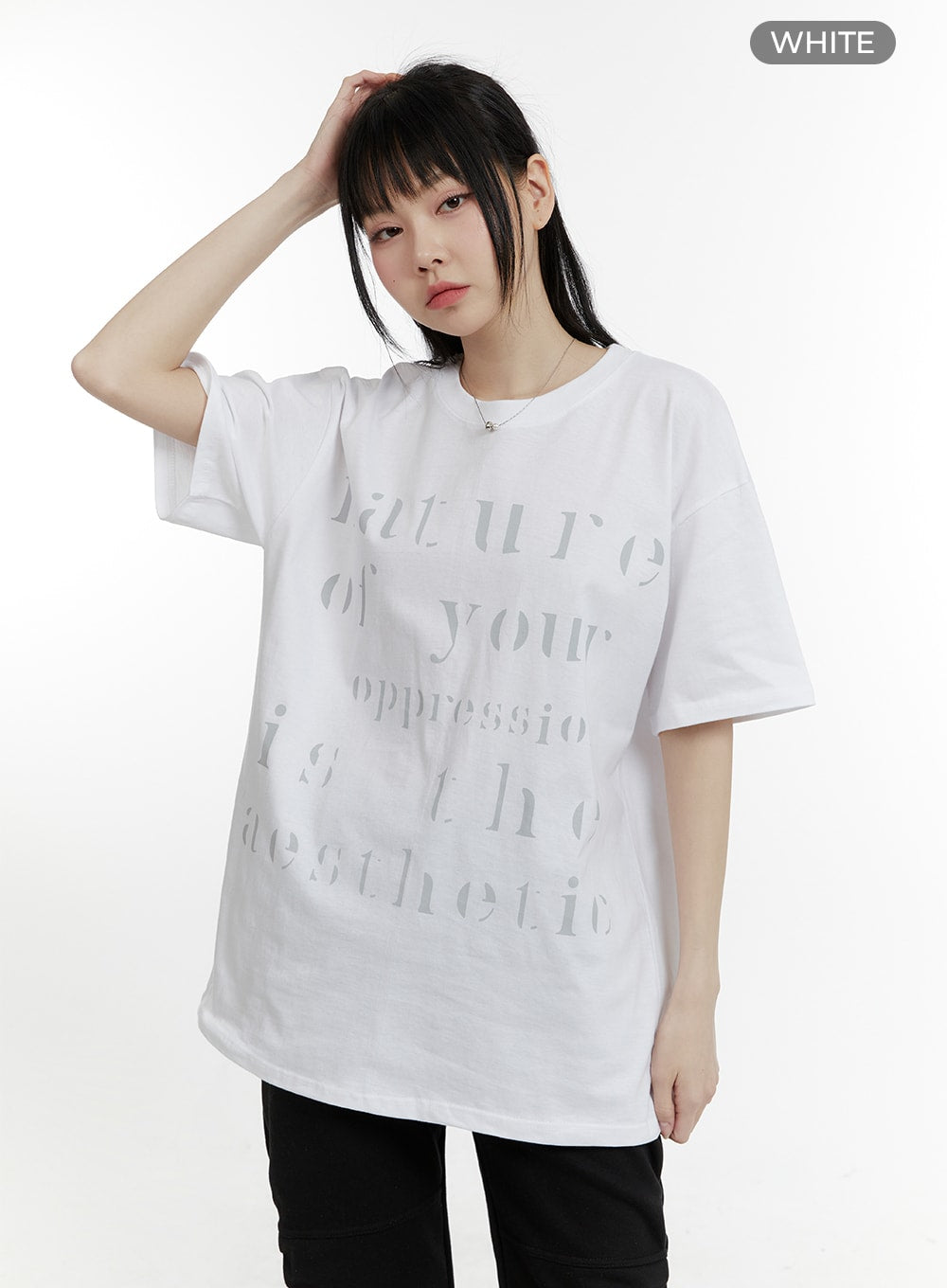 Oversized Lettering T-Shirt with CM429 Design