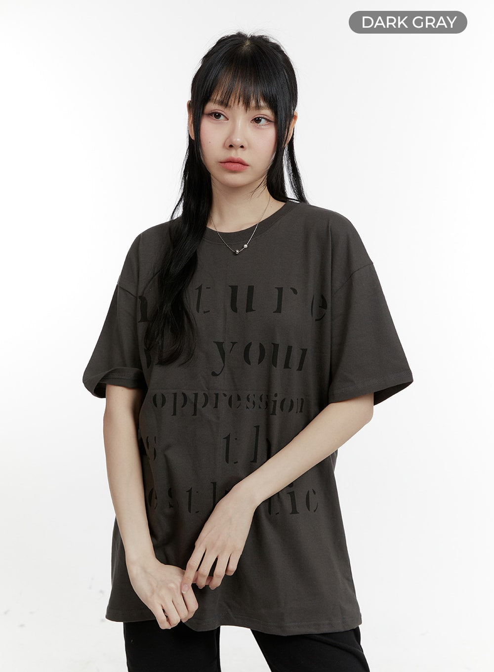 Oversized Lettering T-Shirt with CM429 Design