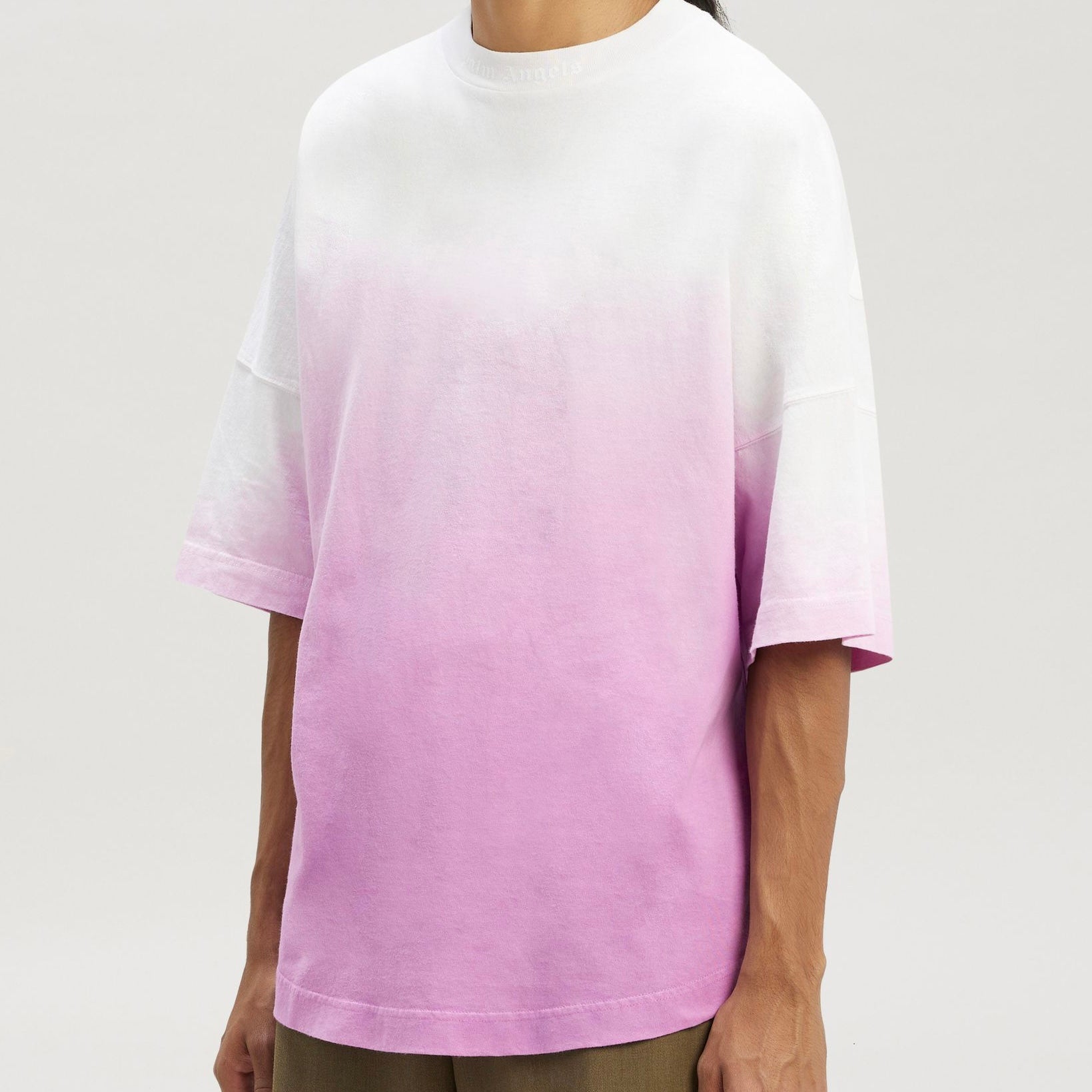 Palm Angels Classic Logo Tee with Gradient Mock Neck