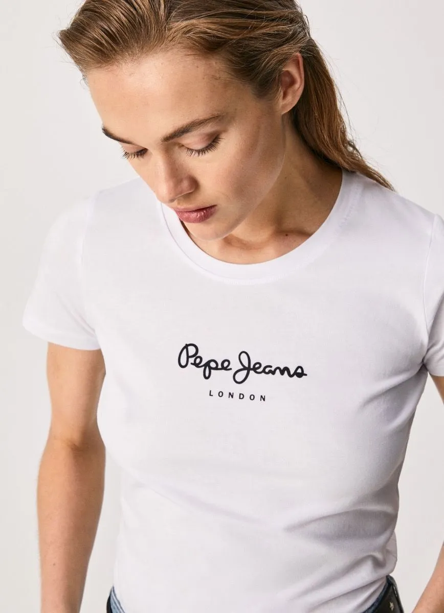 New Virginia Retro Logo T-Shirt in White by Pepe Jeans