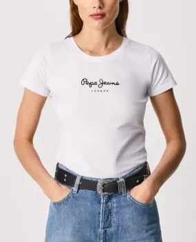 New Virginia Retro Logo T-Shirt in White by Pepe Jeans