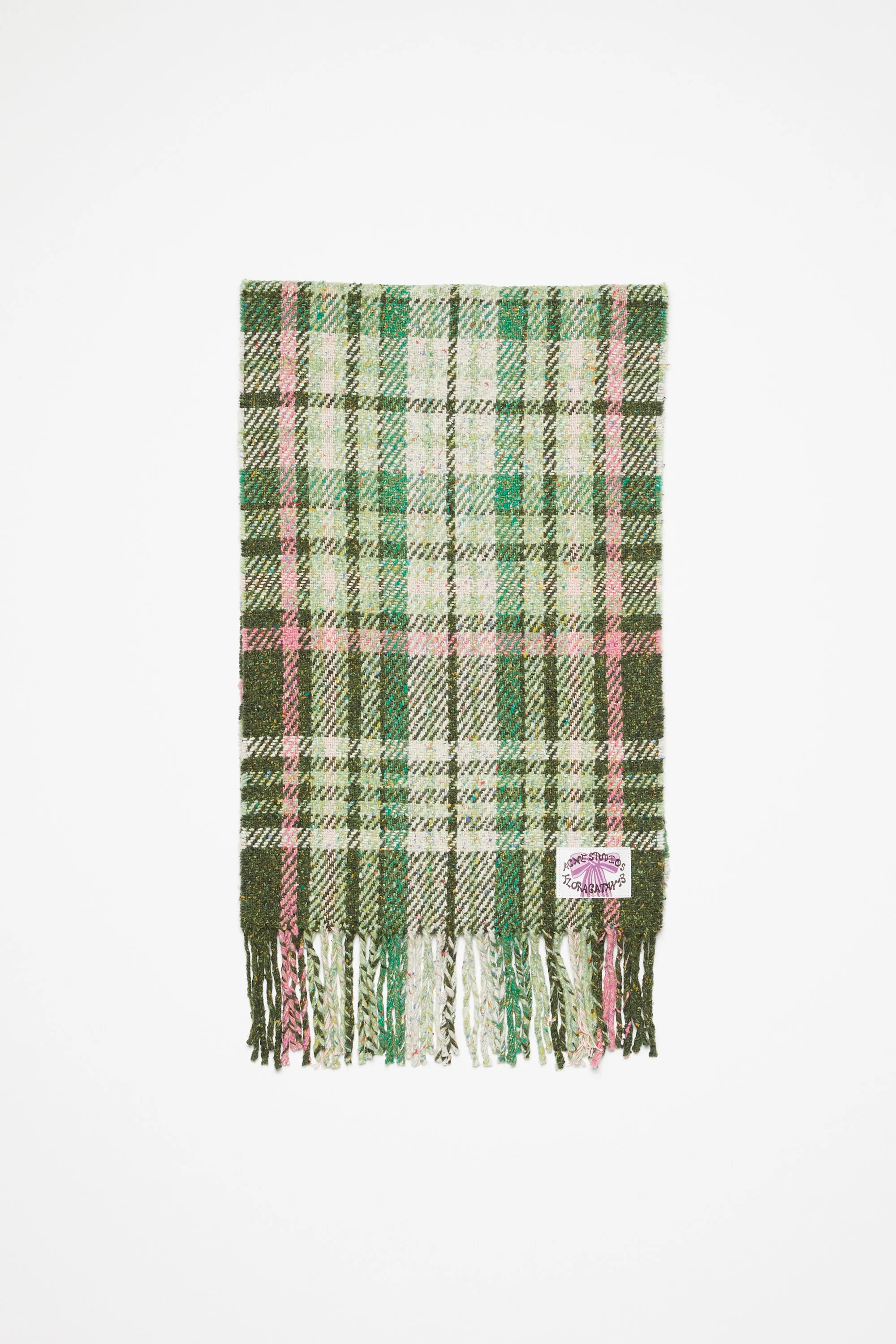 Plaid fringed scarf