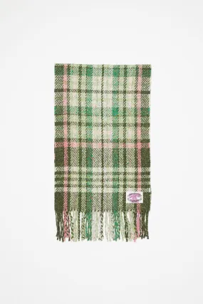 Plaid fringed scarf