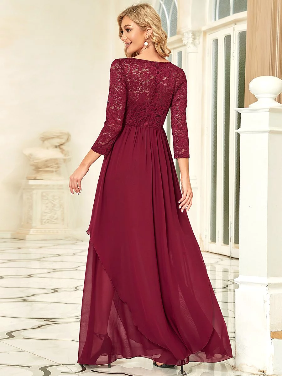 Plus Size 26 Long Sleeve Lace/ Chiffon Dress - Style 59007