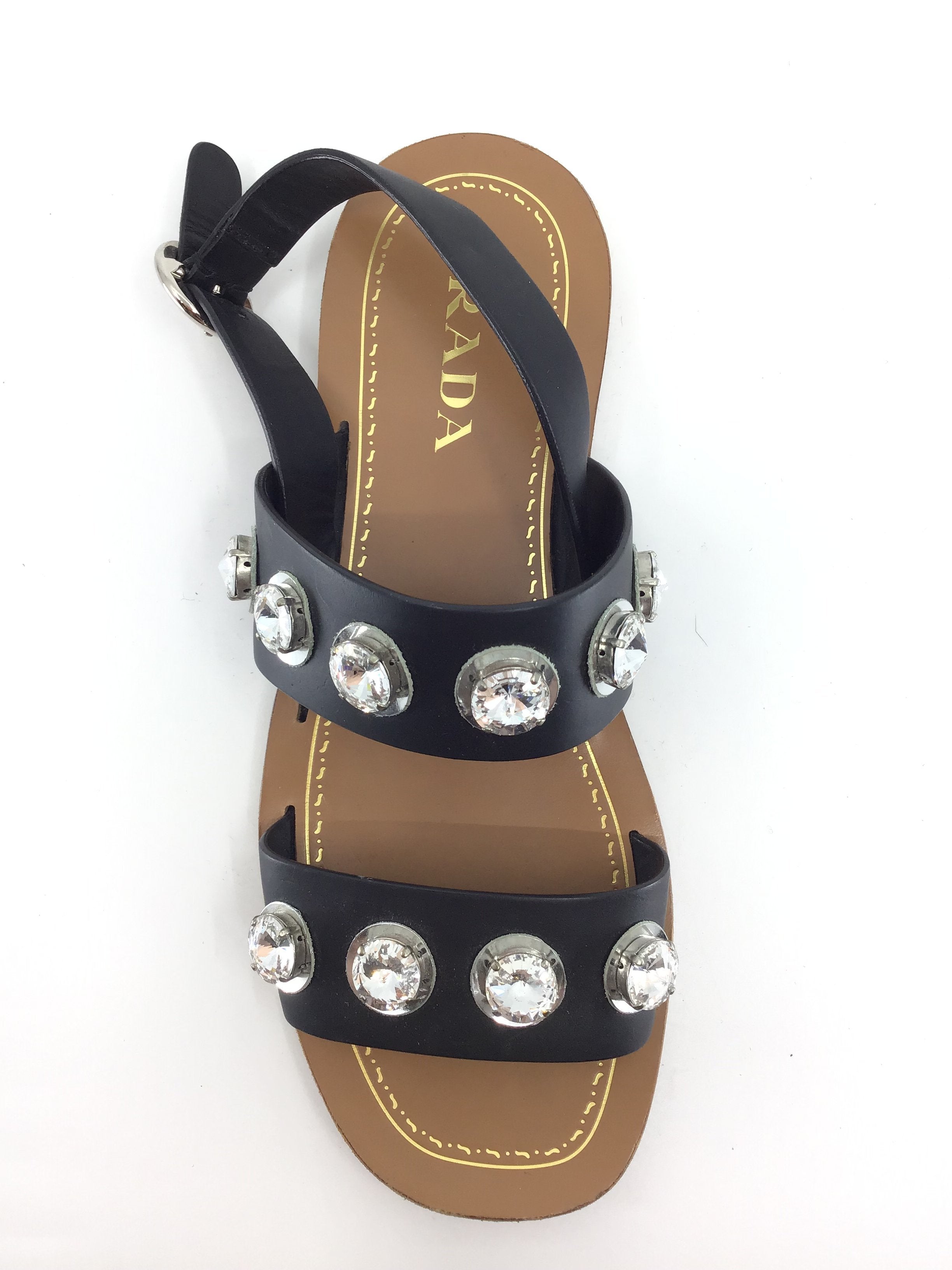 Prada Crystal Embellished Sandals