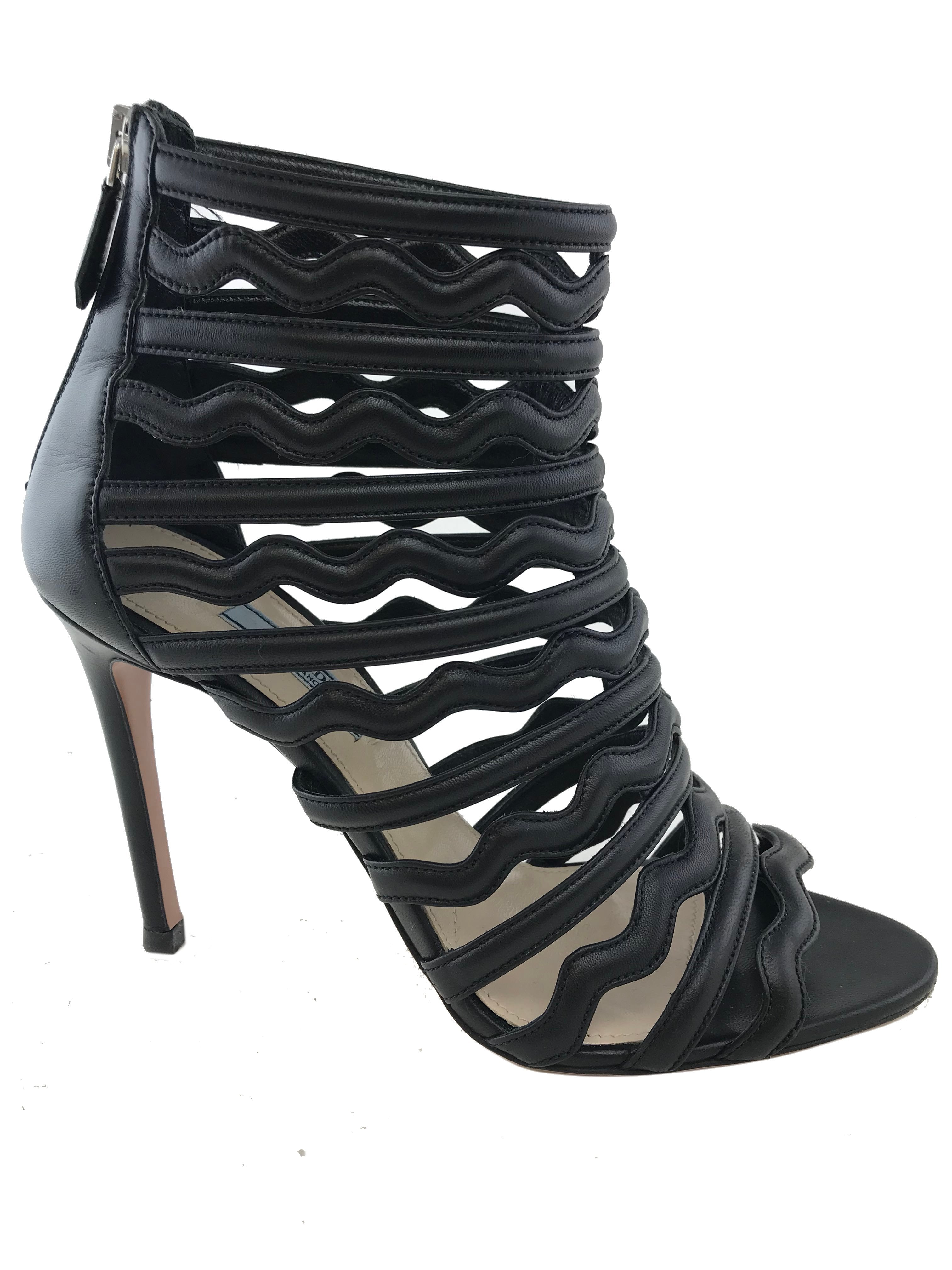 Prada Leather Strappy Heeled Sandals Size 8