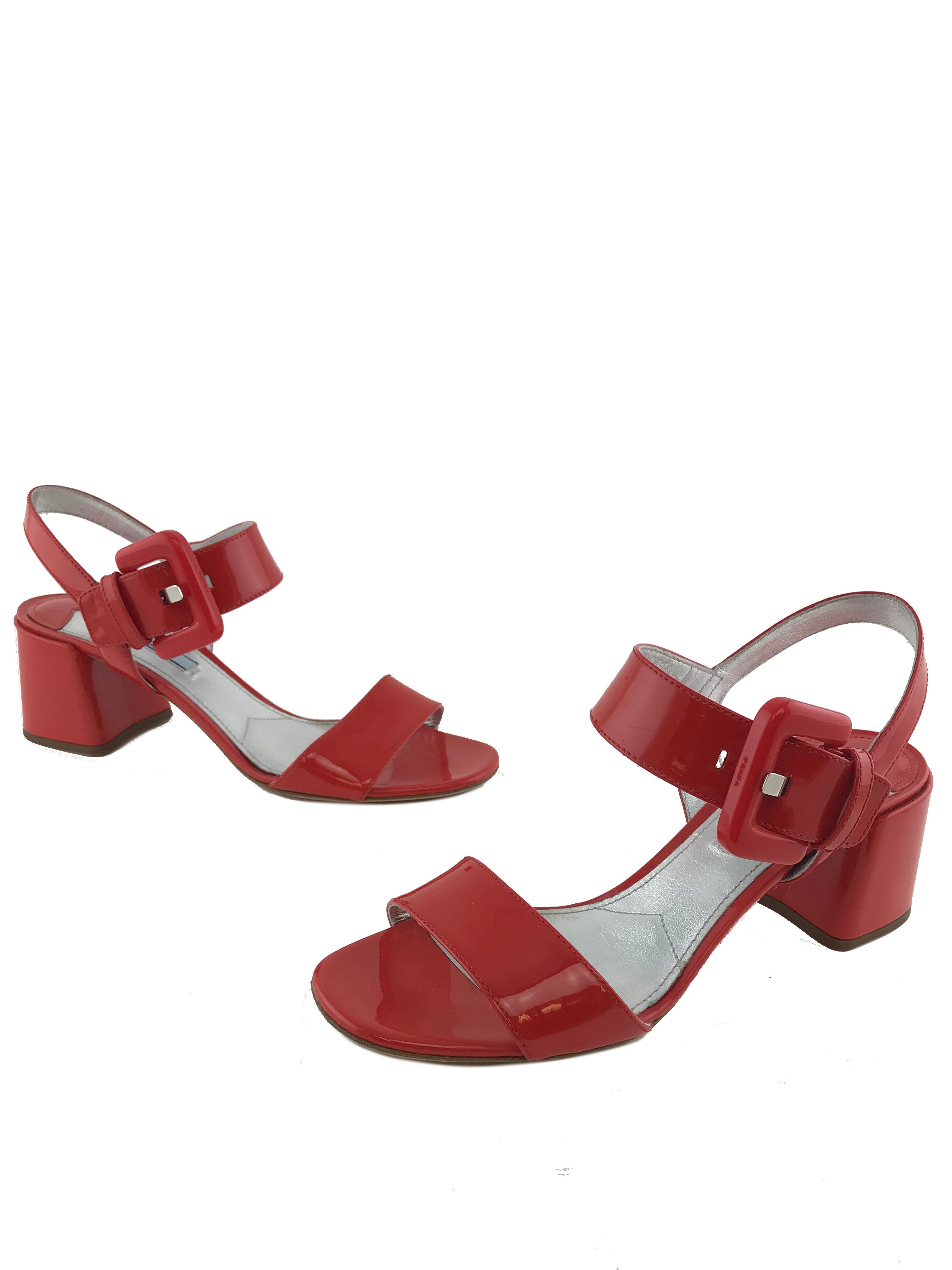 Prada Patent City Sandal Size 8.5