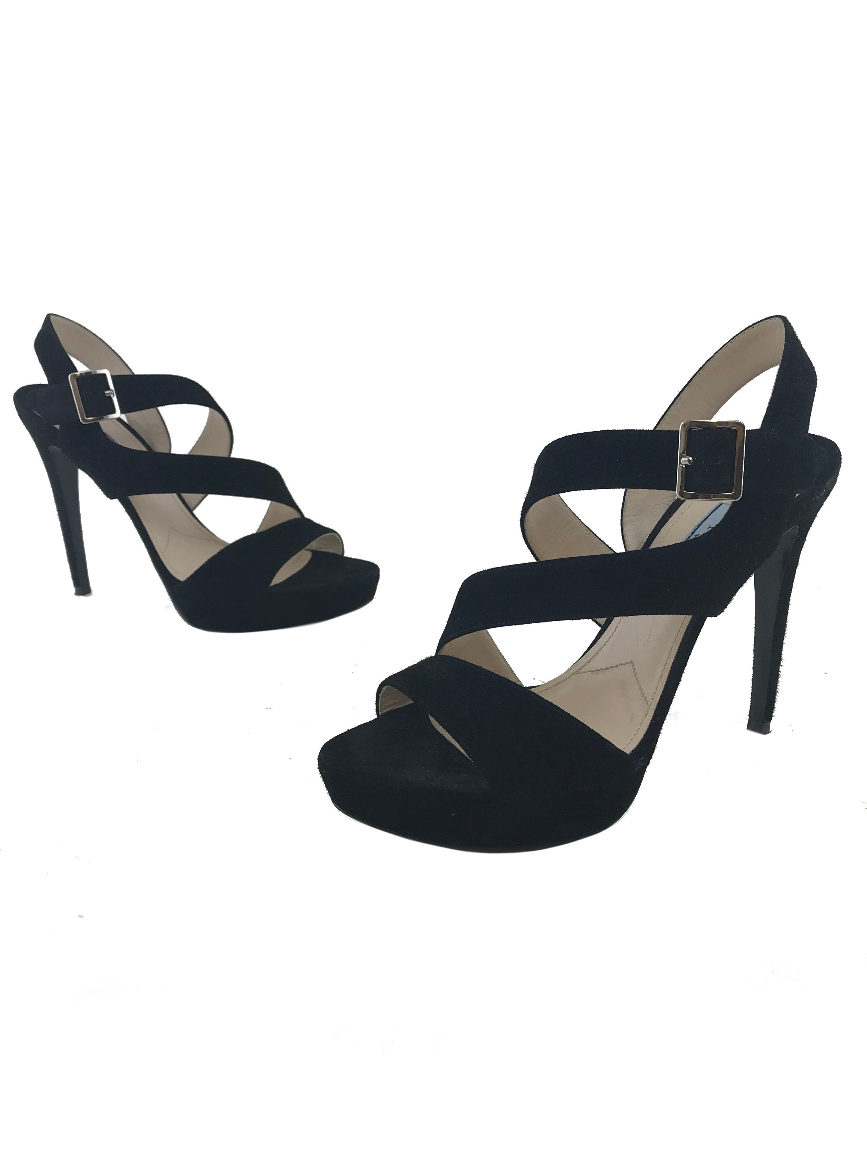 Prada Suede Platform Sandals | Size 7.5