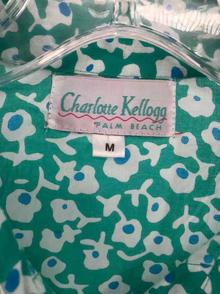 Pre-Owned Charlotte Kellogg Green Button Down Size Medium - Buy Now!