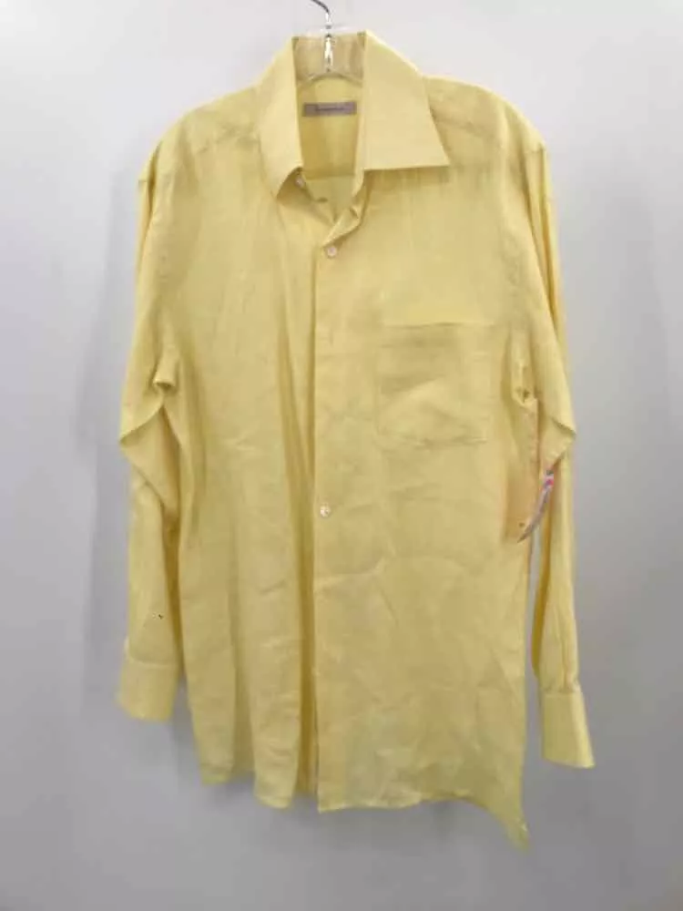 Pre-Owned Ermenegildo Zegna Yellow Medium Men's Button Down Shirt