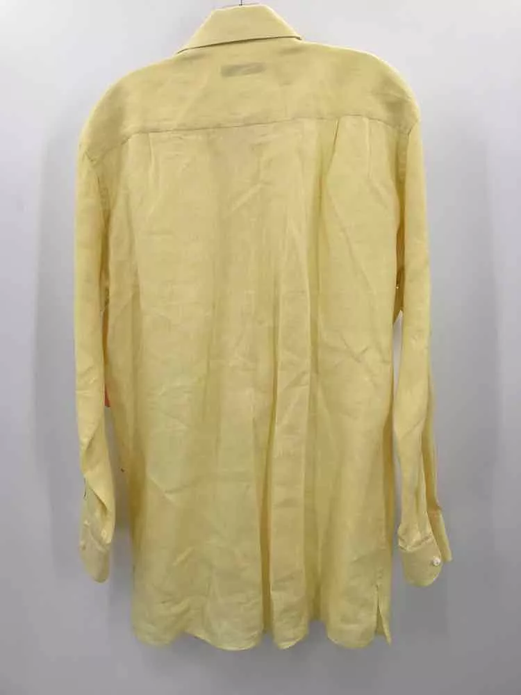 Pre-Owned Ermenegildo Zegna Yellow Medium Men's Button Down Shirt