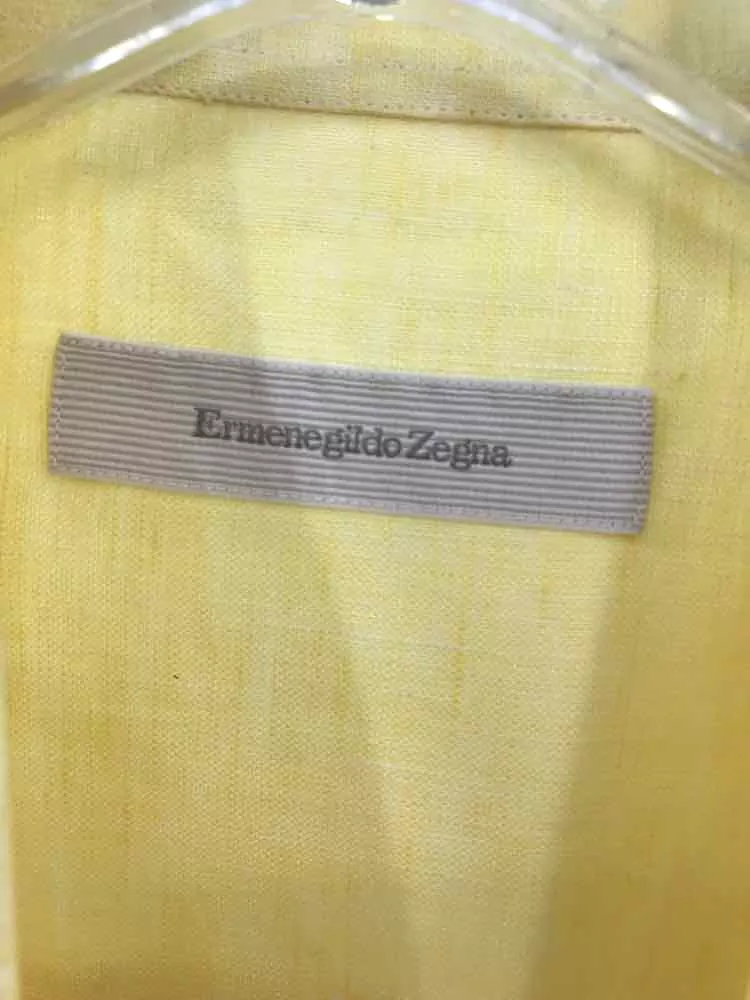 Pre-Owned Ermenegildo Zegna Yellow Medium Men's Button Down Shirt