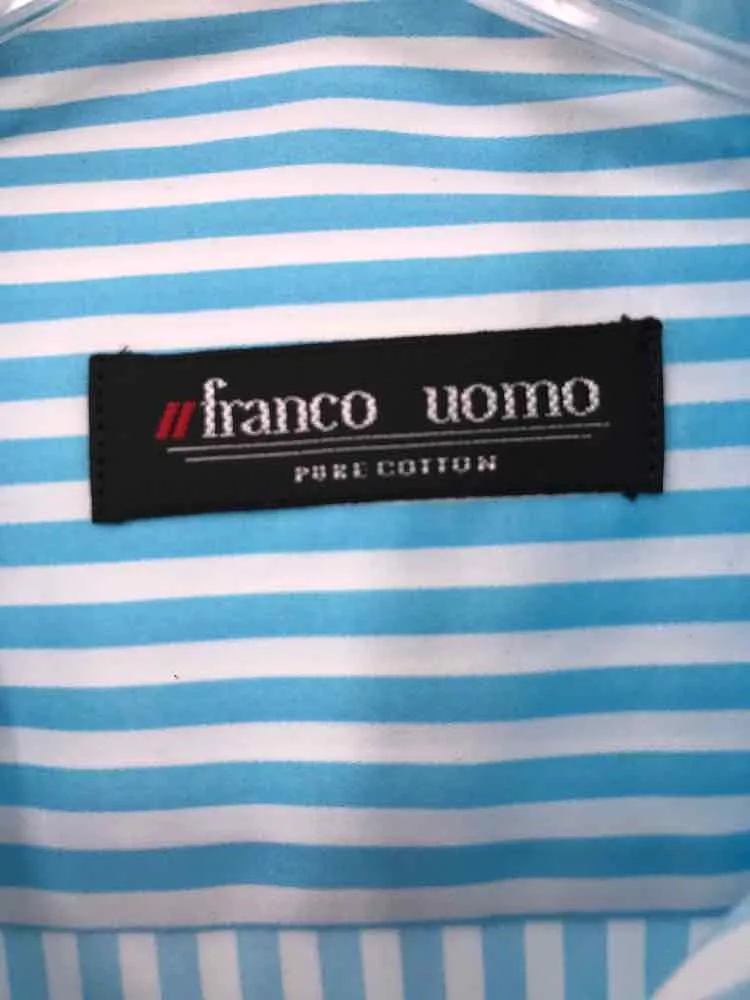 Pre-Owned franco uomo Blue Medium Men's Button-Down Shirt