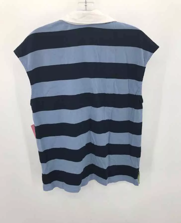 Pre-Owned Maeve Blue Small Stripe Button Down Shirt