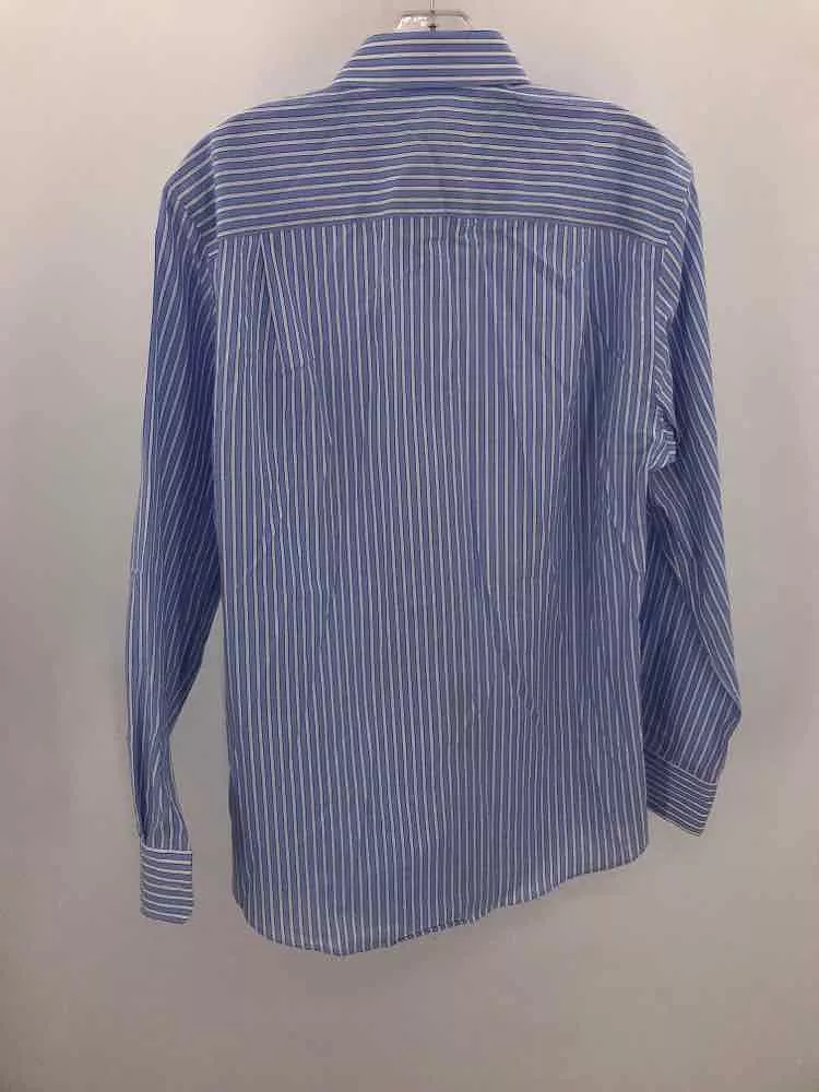 Pre-Owned Savile Row Blue Stripe Men's Button Down - Size Small