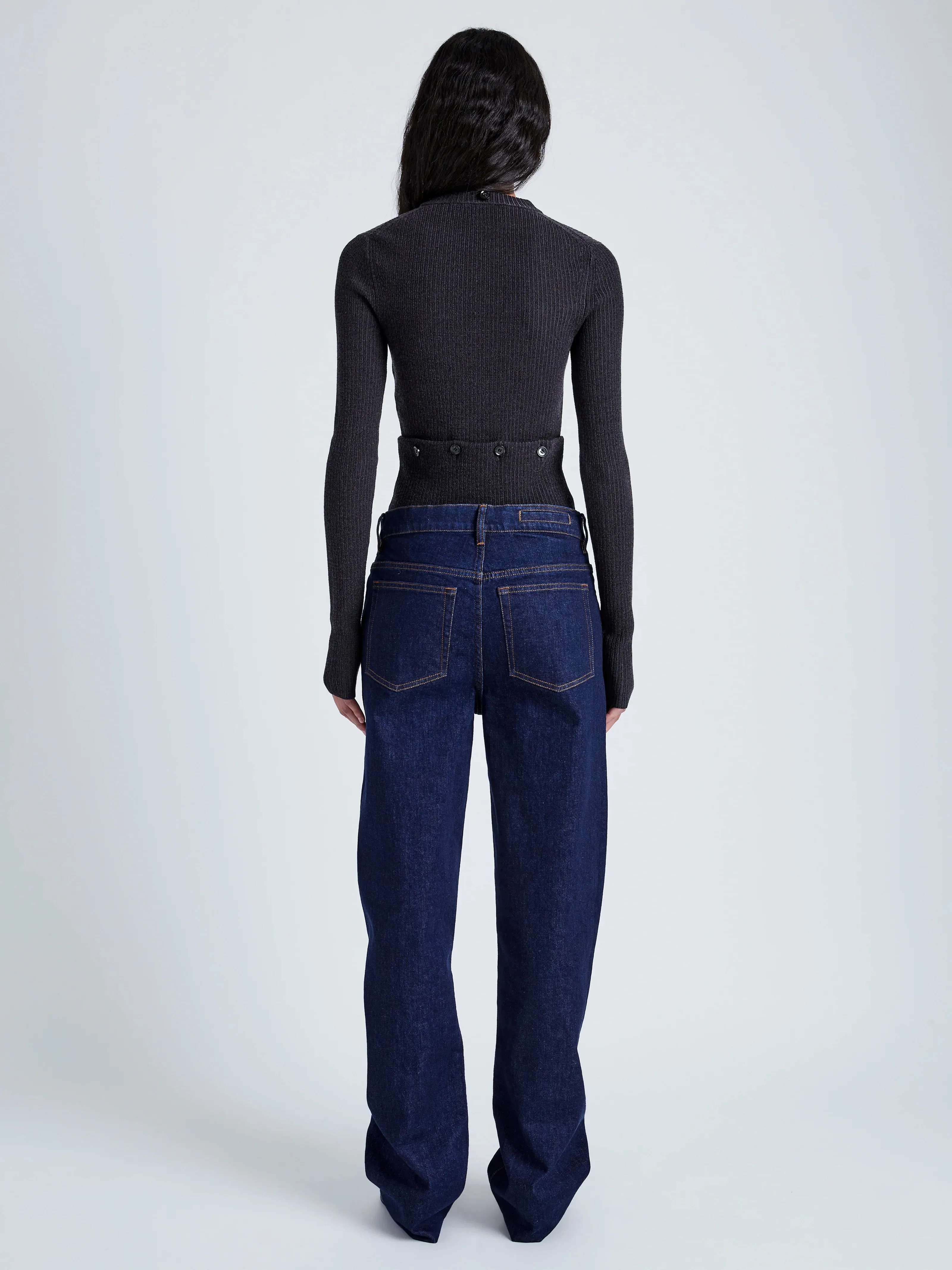 Proenza Schouler Alyssa Sweater - Charcoal, Midweight Viscose Rib - Google SEO Result