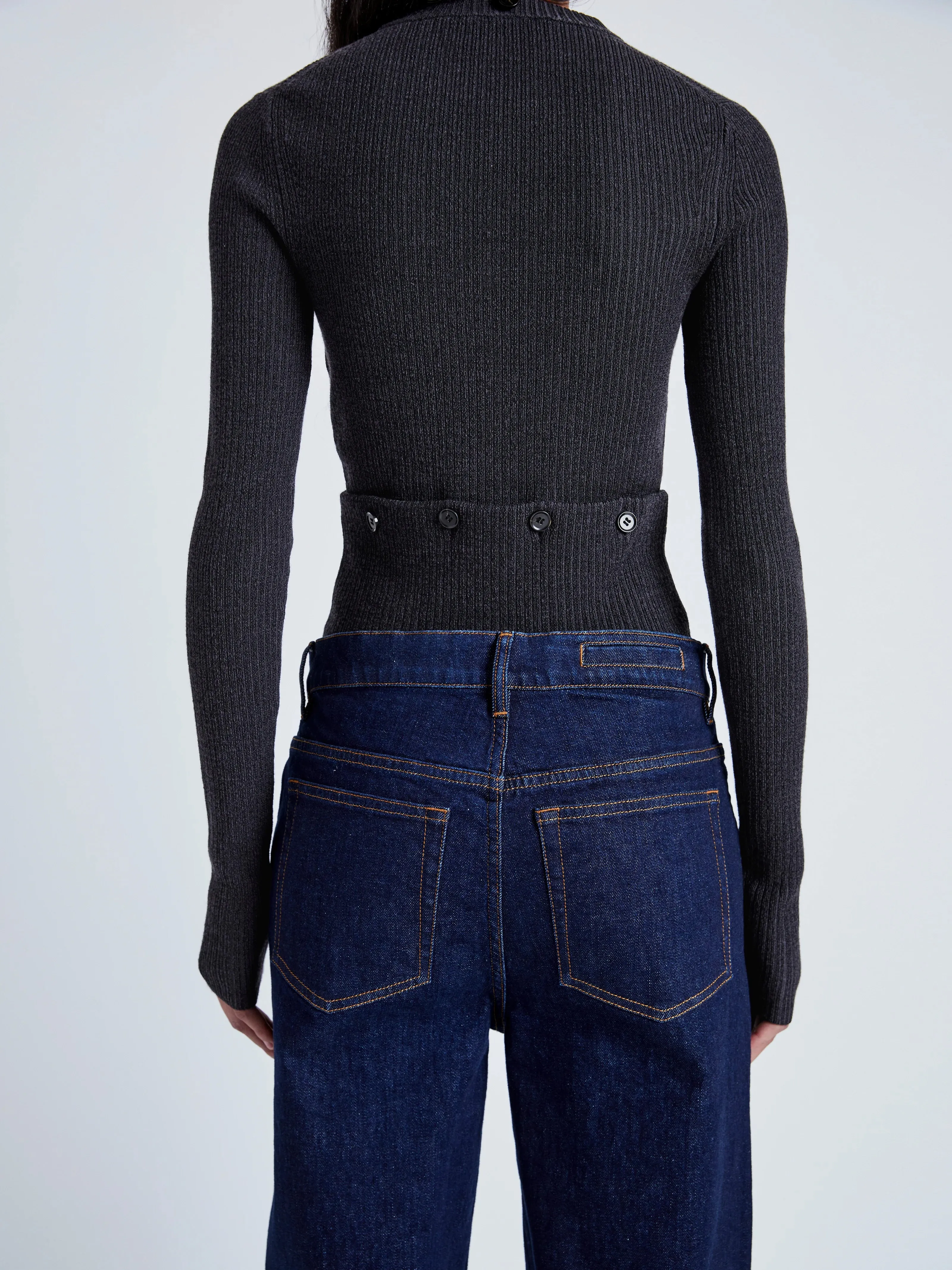 Proenza Schouler Alyssa Sweater - Charcoal, Midweight Viscose Rib - Google SEO Result