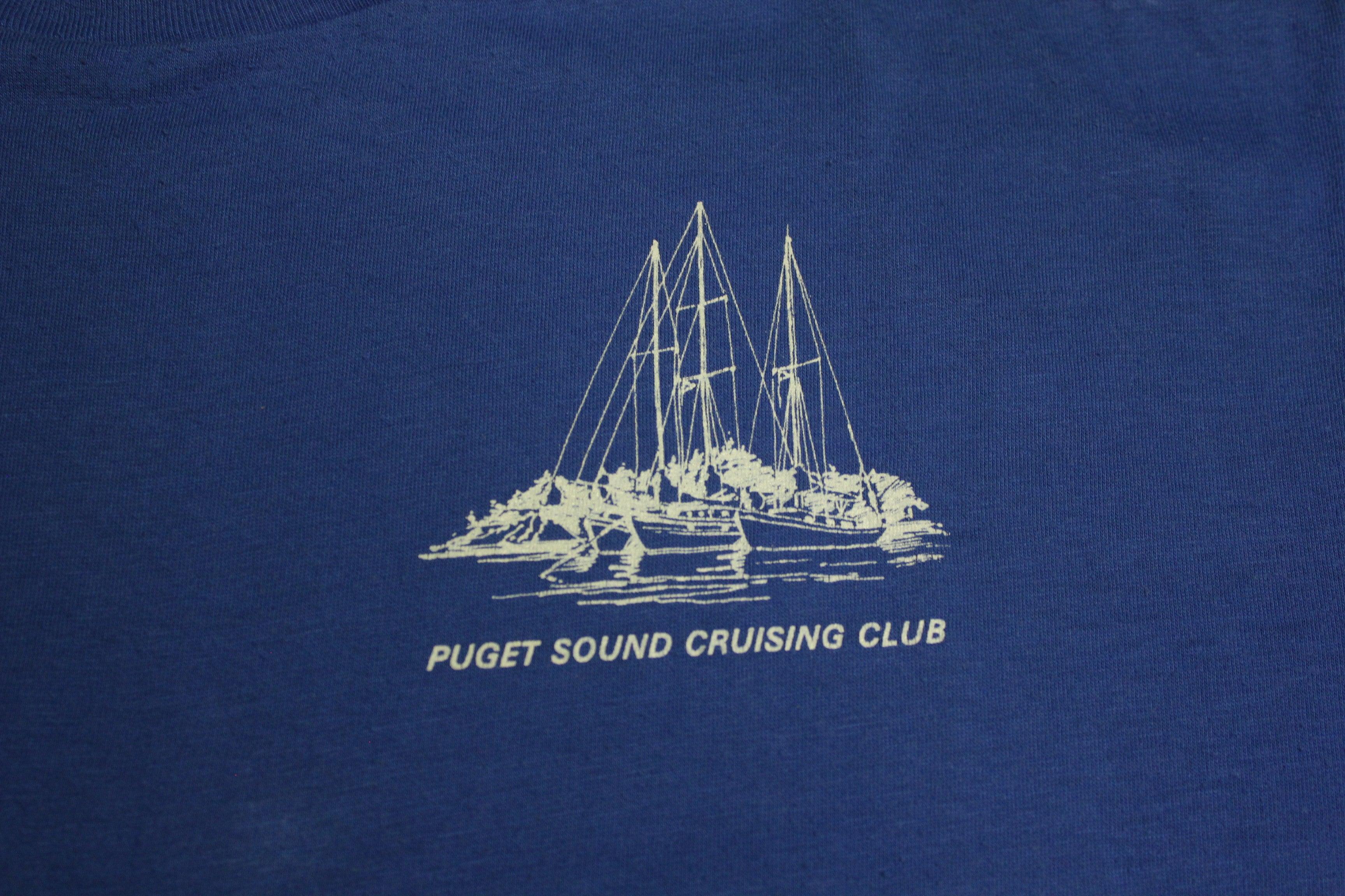 Puget Sound Cruising Club 80's vintage Hanes t-shirt, made in USA, single stitch