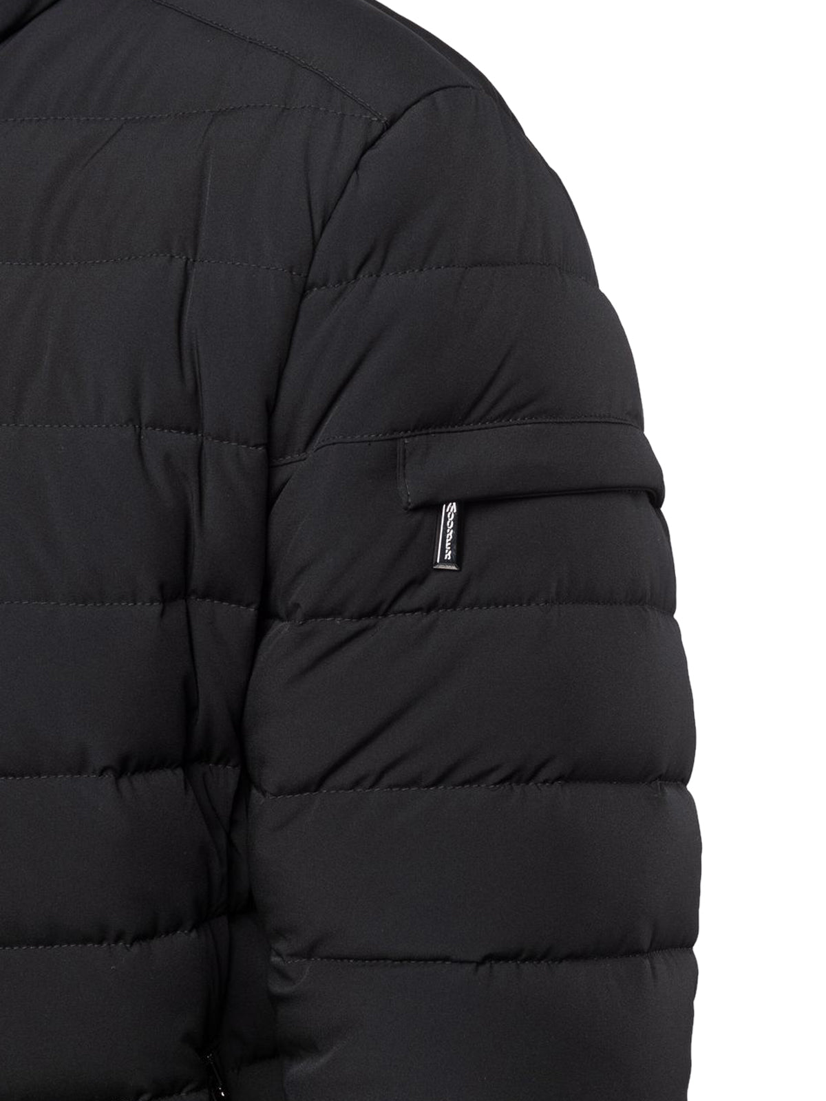 Quilted down coat.