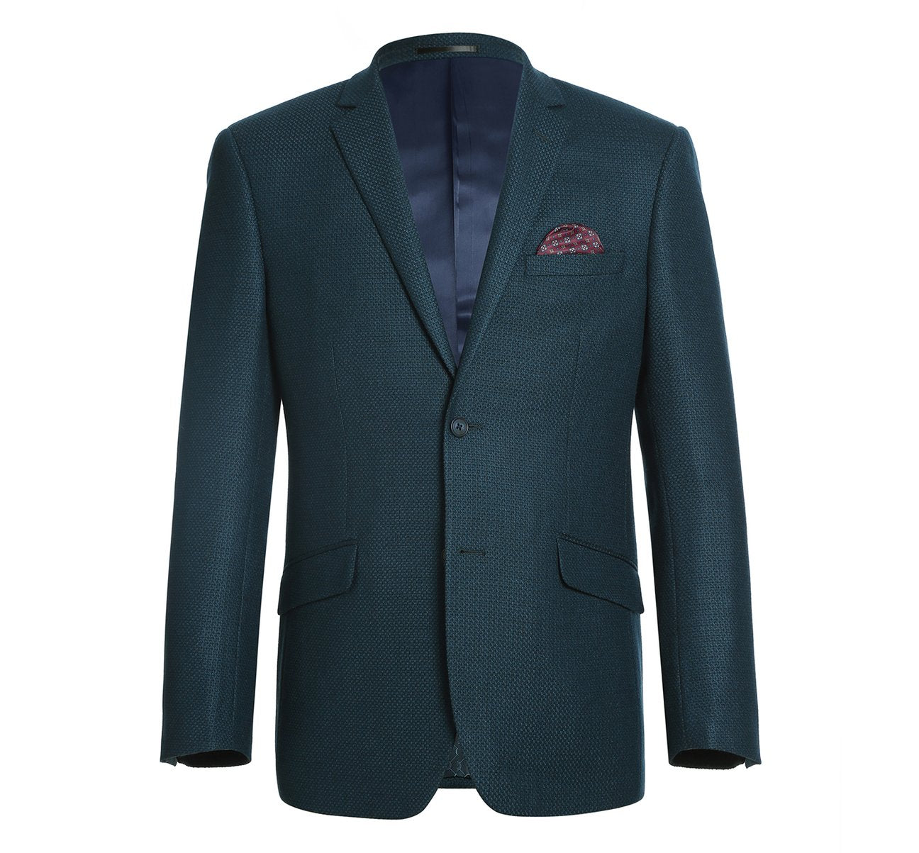 RENOIR Black Blue Slim Fit Wool Blend Sport Coat 560-2