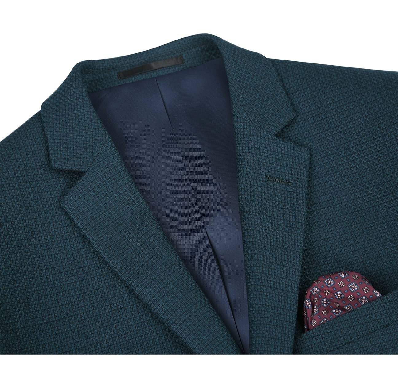 RENOIR Black Blue Slim Fit Wool Blend Sport Coat 560-2