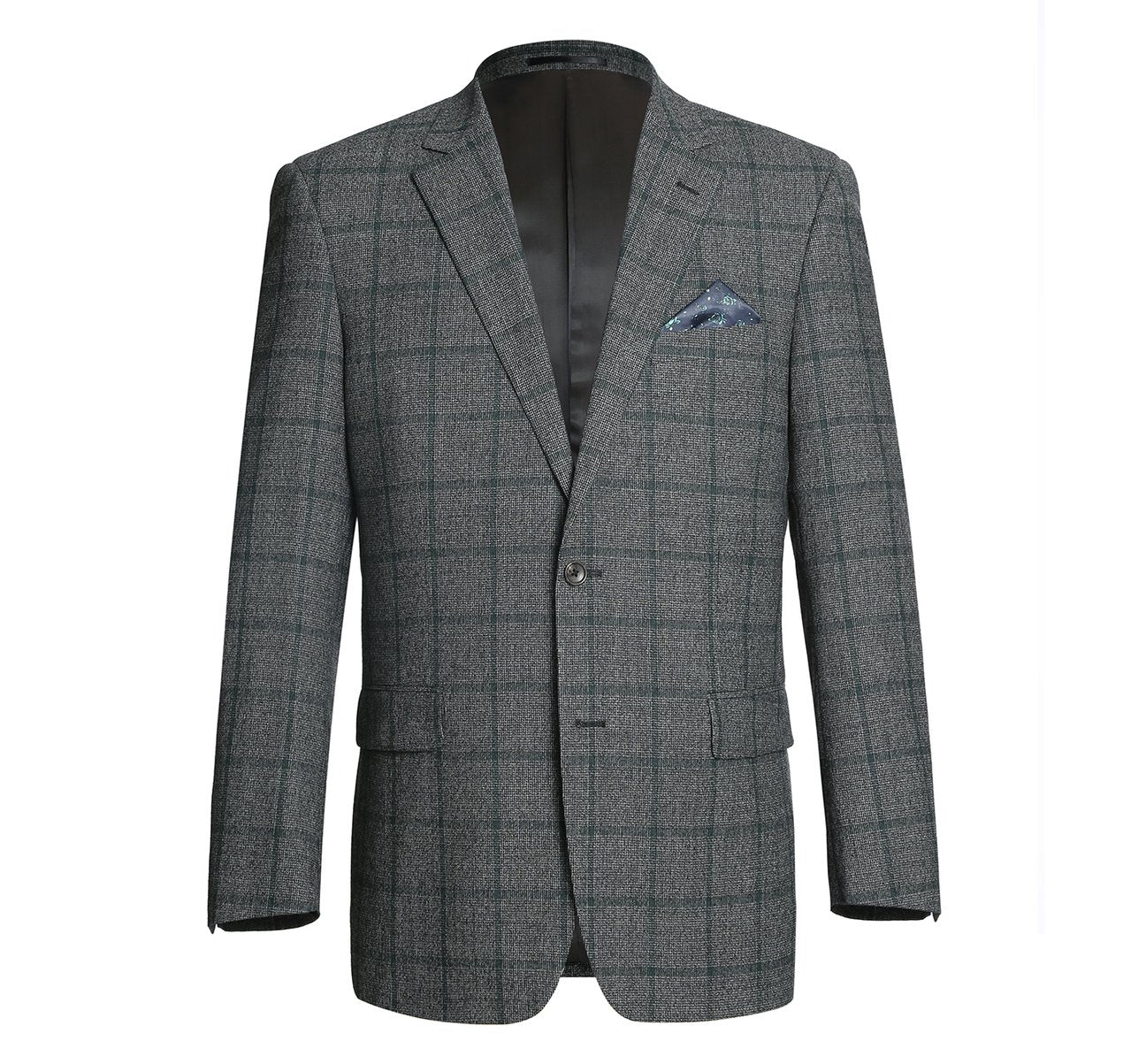 RENOIR Brown Plaid Blazer Sport Coat Wool Blend - Classic Fit