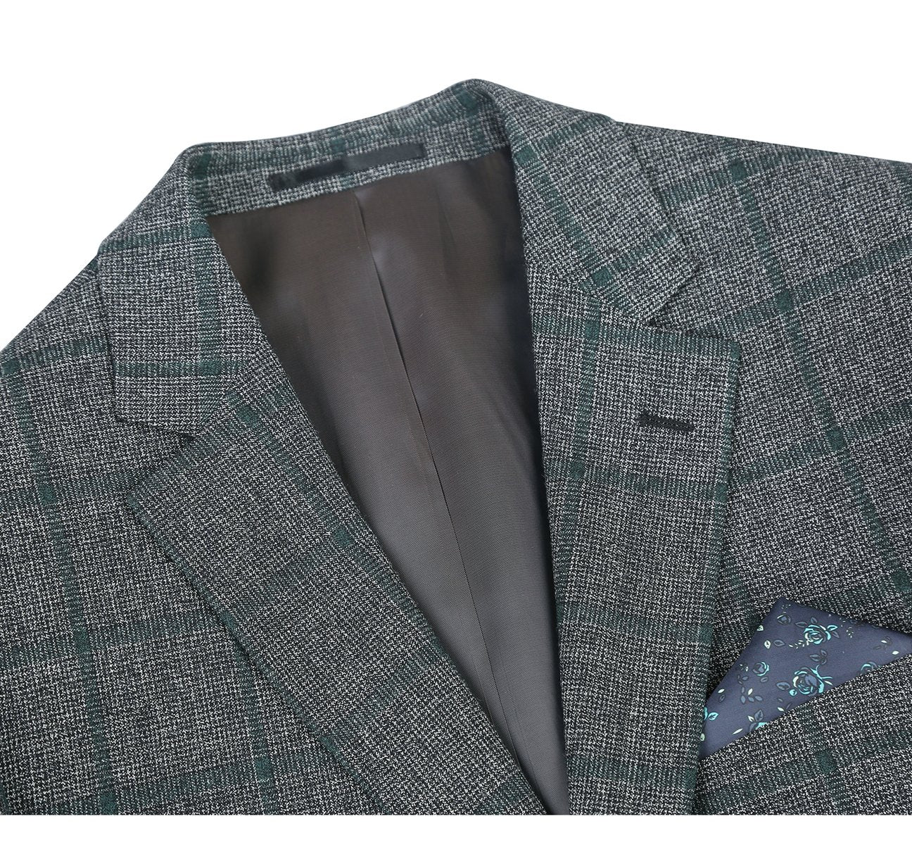 RENOIR Brown Plaid Blazer Sport Coat Wool Blend - Classic Fit