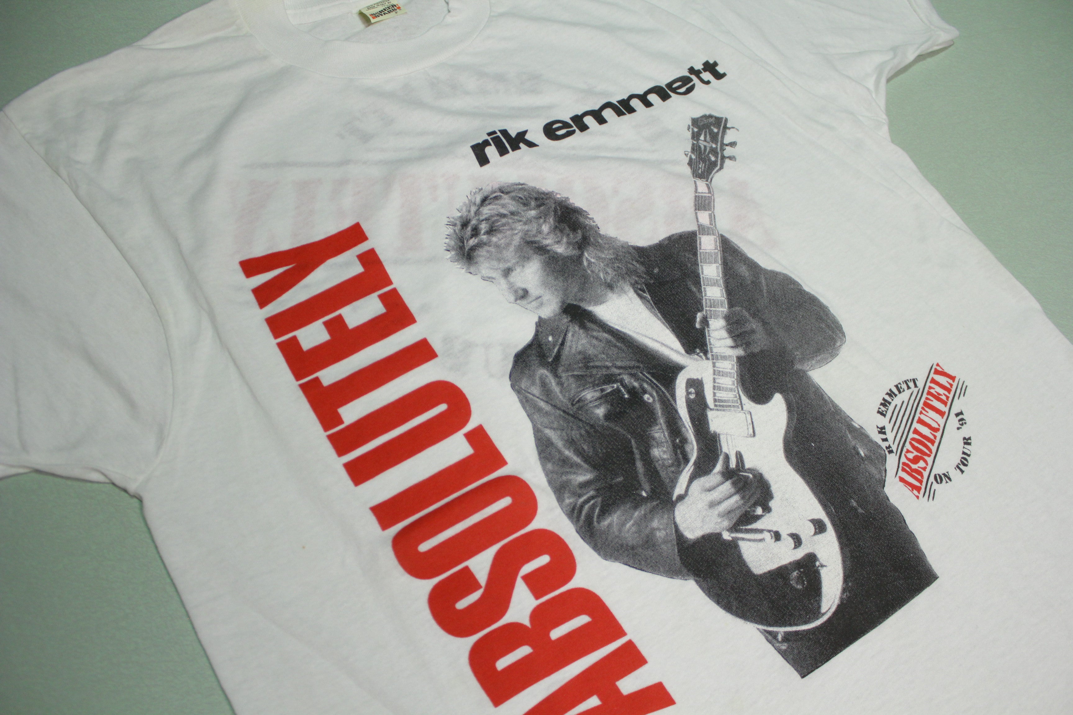 Rik Emmett vintage 1991 90's tour Triumph concert t-shirt for sale.