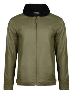 Ringspun Hostrup Cotton Borg Collar Flight Jacket in Military Style