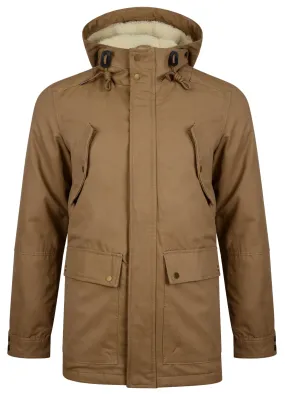 Ringspun Tondor Jacket Long Hooded Borg Lined British Tan