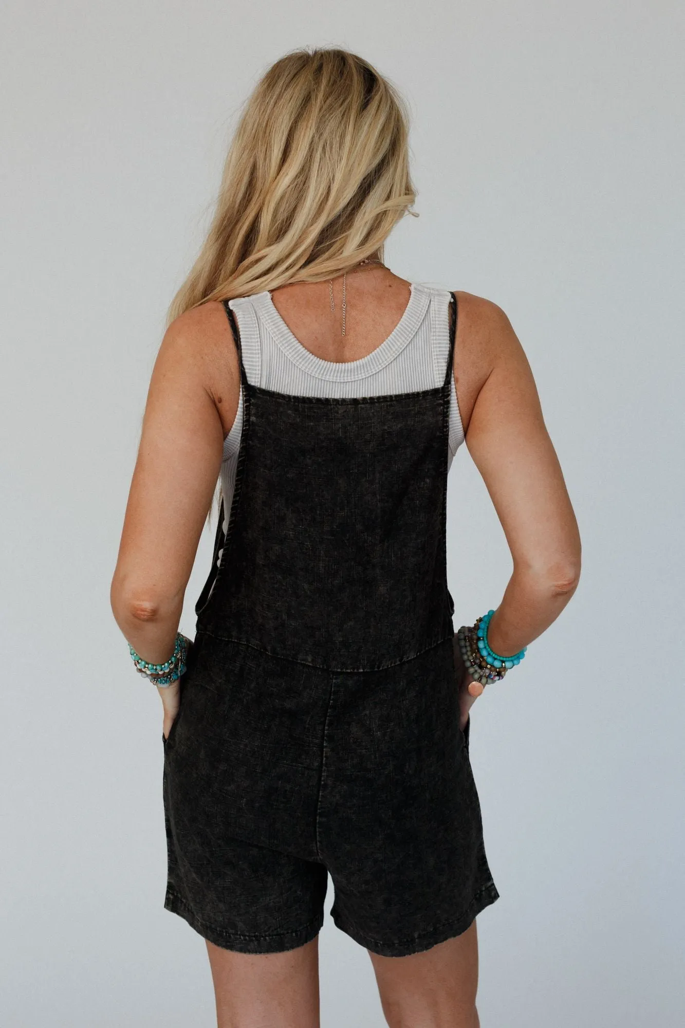 Riverbanks Tie Romper - Black.