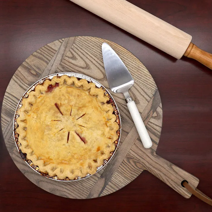 Round wooden serving board