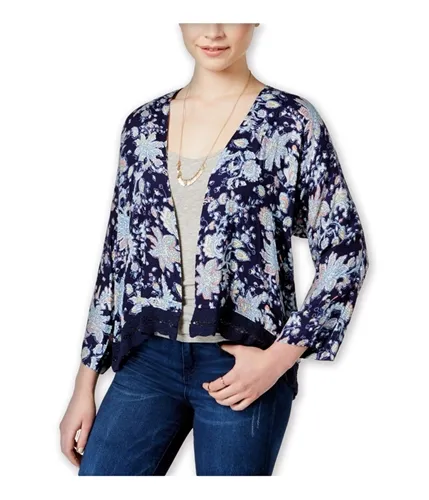 Roxy Kimono Sweater - Floral Print - Open Front - Women's