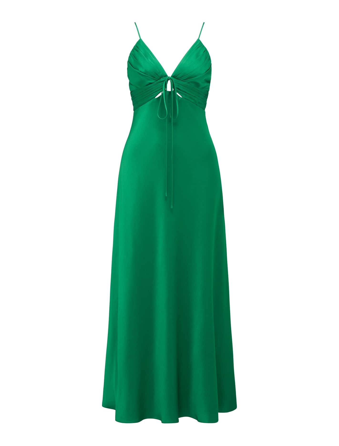 Satin Cutout Midi Dress