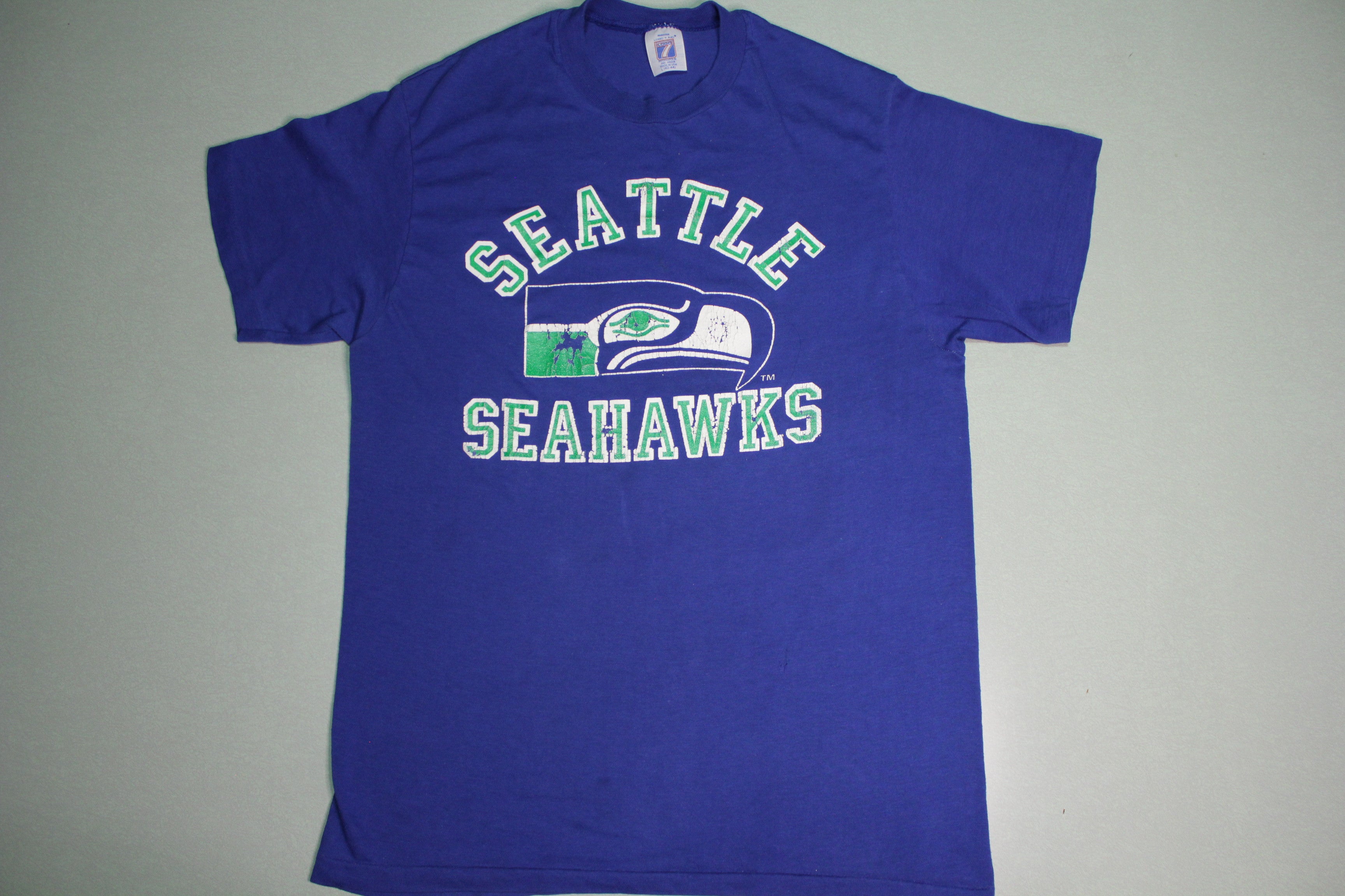 Seahawks 80's Vintage Logo 7 T-Shirt, Made in USA, Single Stitch