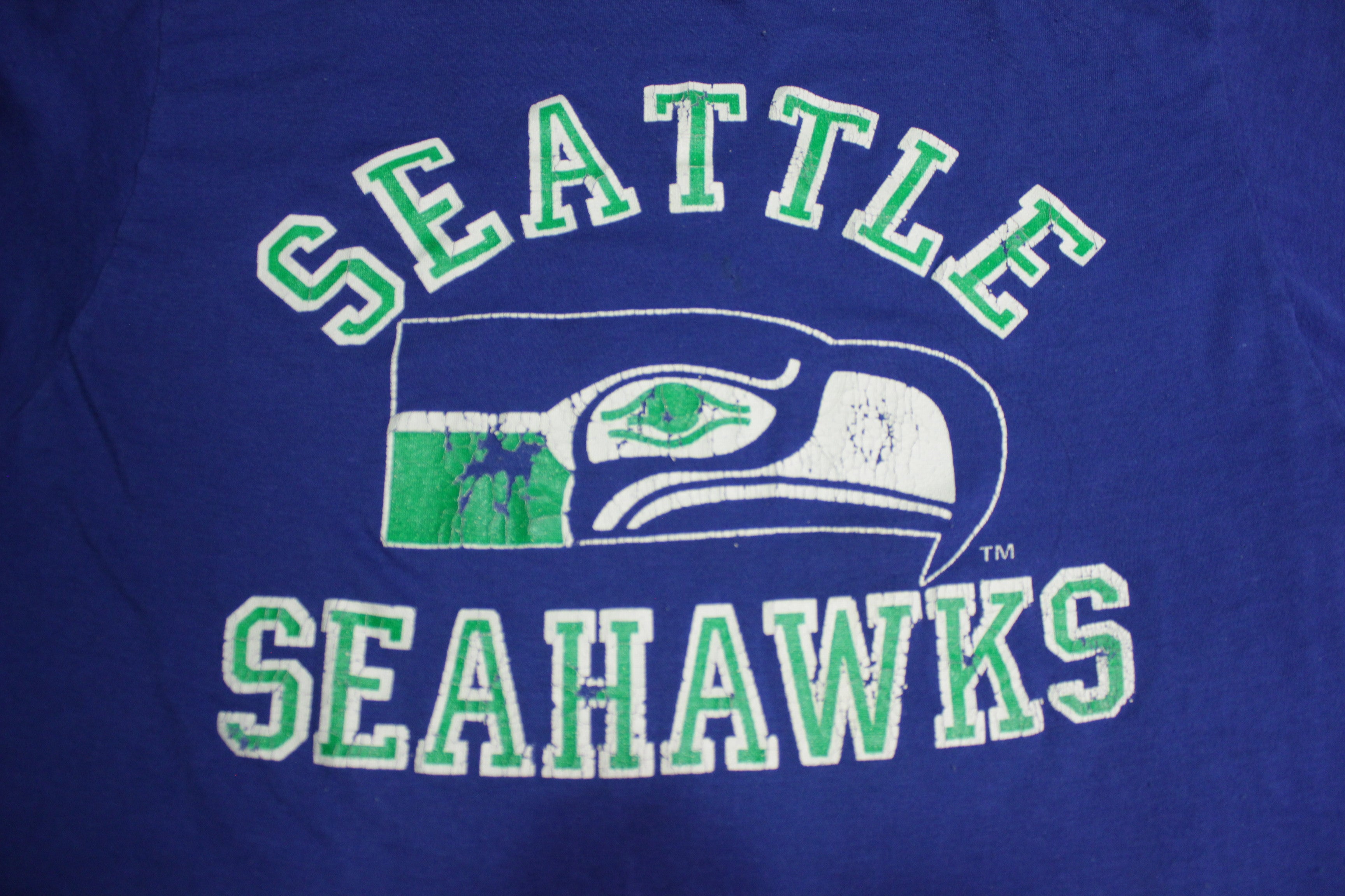 Seahawks 80's Vintage Logo 7 T-Shirt, Made in USA, Single Stitch