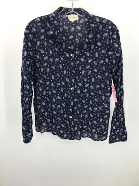 Sezane Navy Printed Button Down - Size 36 - Pre-Owned