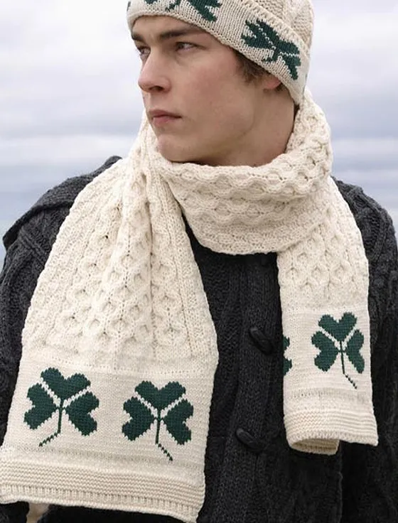 Shamrock Merino Wool Scarf: Best Merino Wool Scarf with Shamrock Design