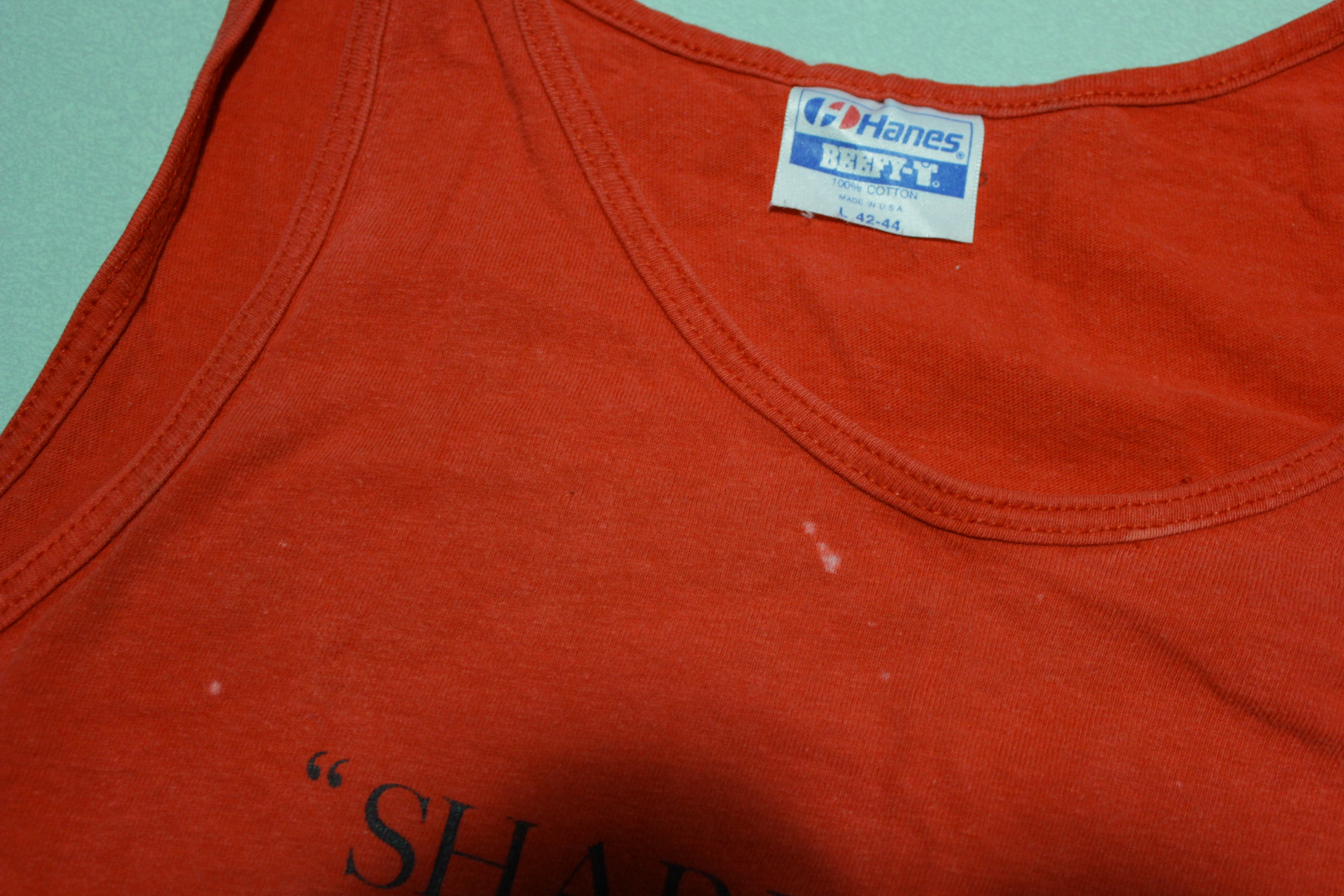 Shark Frenzy Vintage Hanes USA Single Stitch Tank Top 80's T-Shirt Sale