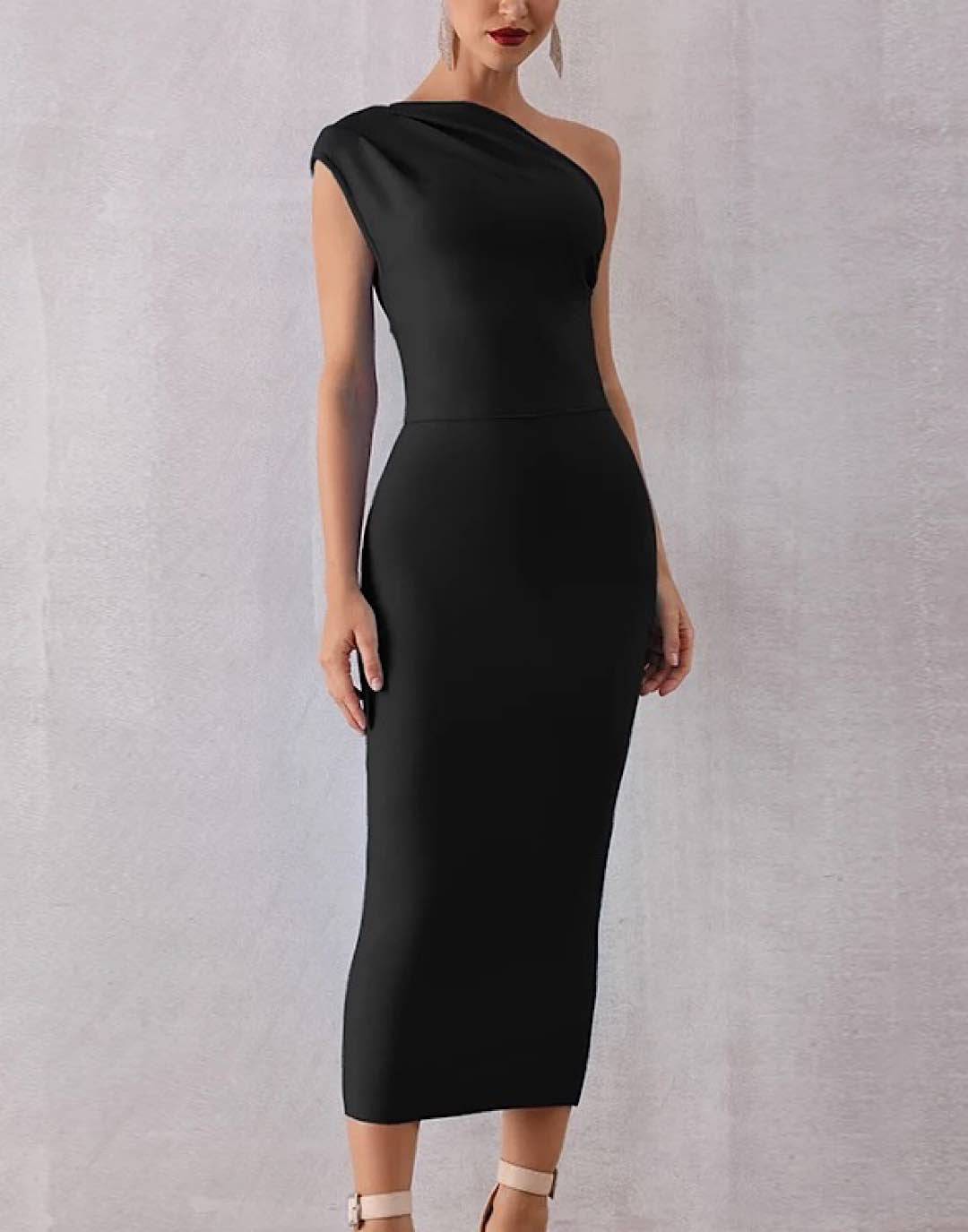 Slim Bandage Dress with One Shoulder - Results: 812,000,000